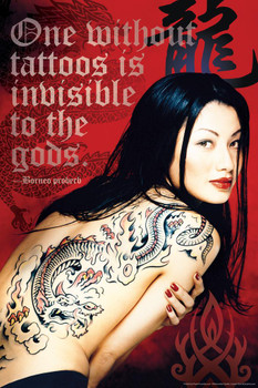 Laminated One Without Tattoos is Invisible To The Gods Proverb Poster Dry Erase Sign 12x18