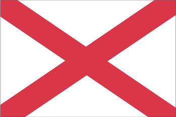 Laminated Alabama State Flag Poster Dry Erase Sign 12x18