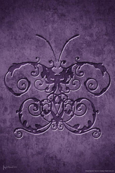 Laminated Damask Butterfly by Brigid Ashwood Purple Butterfly Poster Vintage Poster Prints Butterflies in Flight Wall Decor Butterfly Illustrations Insect Art Poster Dry Erase Sign 12x18