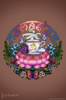 Laminated Namastea by Brigid Ashwood Namaste Tea Art Print Poster Dry Erase Sign 12x18