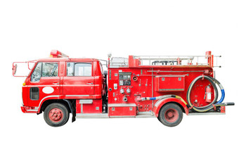 Laminated Fire Truck Vintage Pumper Truck Red Engine Emergency Services Rescue Vehicle Photo Poster Dry Erase Sign 18x12