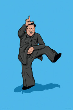 Laminated Kim Jong Un Take The L Dance Funny Poster Dry Erase Sign 12x18