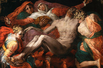 Laminated Pieta by Rosso Fiorentino Realism Romantic Artwork Michelangelo Prints Biblical Drawings Portrait Painting Wall Art Renaissance Posters Canvas Art Poster Dry Erase Sign 12x18
