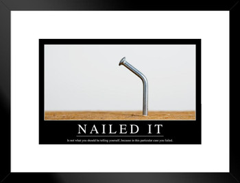 Nailed It Funny Demotivational Matted Framed Wall Art Print 20x26 inch