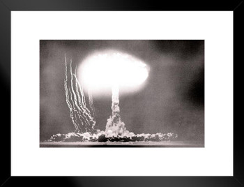 Nuclear Bomb Test Nevada Desert June 4 1953 Photo Photograph Matted Framed Art Wall Decor 26x20
