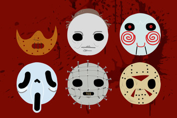 Horror Masks movie classic monster slasher scary fan cute Art Halloween Cool Wall Decor Art Print Poster 12x18