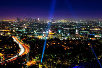 The Blue Hour Hollywood California Skyline Photo Art Print Cool Huge Large Giant Poster Art 54x36