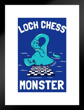 Loch Chess Monster Nessie Funny Matted Framed Art Print Wall Decor 20x26 inch