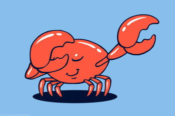 Laminated Dabbing Crab Funny Poster Dry Erase Sign 12x18