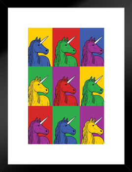 Unicorn Pop Art Matted Framed Wall Art Print 20x26 inch