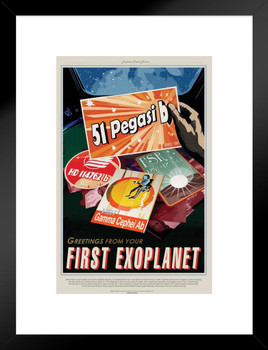 Greetings From Your First Exoplanet NASA Space Travel Matted Framed Art Print Wall Decor 20x26 inch