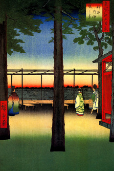 Utagawa Hiroshige Dawn at Kanda Myojin Shrine Japanese Art Poster Traditional Japanese Wall Decor Hiroshige Woodblock Landscape Artwork Nature Asian Print Decor Cool Wall Art Print Poster 12x18