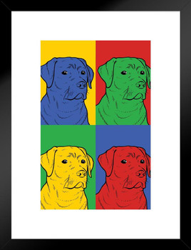 Labrador Retriever Pop Art Dog Posters For Wall Funny Dog Wall Art Dog Wall Decor Dog Posters For Kids Bedroom Animal Wall Poster Cute Animal Posters Matted Framed Art Wall Decor 20x26