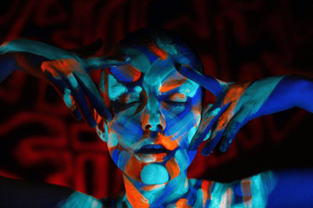 Laminated Beautiful Woman with UV Make Up Photo Art Print Poster Dry Erase Sign 18x12