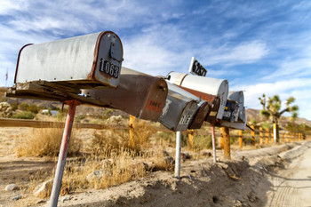 Laminated Mailboxes In The Desert Rural California Scene Photo Art Print Poster Dry Erase Sign 18x12