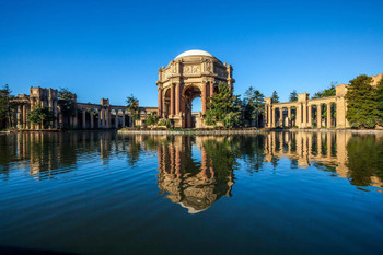 Laminated Palace of Fine Arts and Reflection San Francisco Photo Art Print Poster Dry Erase Sign 12x18