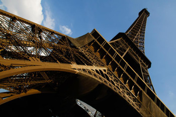 Laminated Eiffel Tower Framework From Below Paris France Photo Art Print Poster Dry Erase Sign 18x12