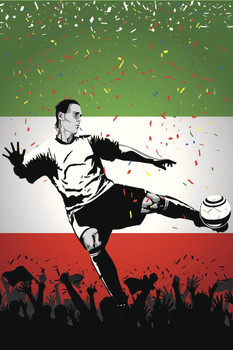 Laminated Italy Soccer Player Sports Poster Dry Erase Sign 12x18