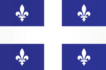 Laminated Flag of Quebec Canada Province Poster Dry Erase Sign 12x18