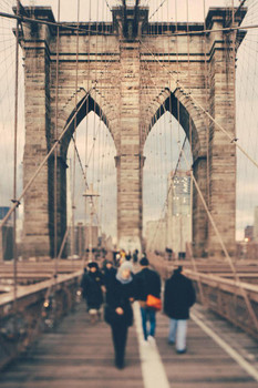 Laminated Brooklyn Bridge New York City Vintage Photo Art Print Poster Dry Erase Sign 12x18