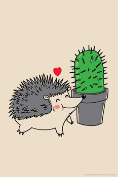 Prickly Love Funny Laminated Dry Erase Sign Poster 12x18