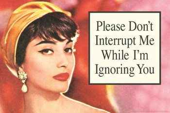 Laminated Please Dont Interrupt Me While Im Ignoring You Humor Poster Dry Erase Sign 18x12