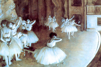 Laminated Edgar Degas Rehearsal On Stage Impressionist Art Posters Degas Prints and Posters Dancer Posters for Wall Painting Edgar Degas Canvas Wall Art French Wall Art Poster Dry Erase Sign 18x12