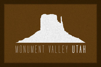 Laminated Monument Valley Utah Landmark Brown Art Print Poster Dry Erase Sign 12x18