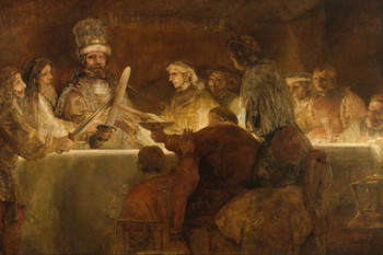 Laminated Rembrandt The Conspiracy of the Batavians Realism Romantic Artwork Rembrandt Paintings on Canvas Prints Biblical Drawings Portrait Painting Wall Art Posters Poster Dry Erase Sign 18x12