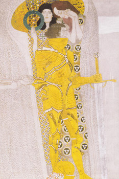 Laminated Gustav Klimt Beethoven Frieze The Well Armed Strong Compassion and Ambition Poster Dry Erase Sign 12x18