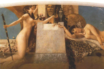 Laminated Gustav Klimt Altar of Dionysos Detail Art Nouveau Prints and Posters Gustav Klimt Canvas Wall Art Fine Art Wall Decor Women Landscape Abstract Painting Poster Dry Erase Sign 18x12