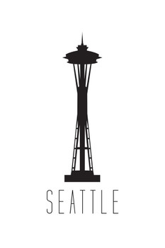 Cities Seattle Space Needle White Cool Huge Large Giant Poster Art 36x54