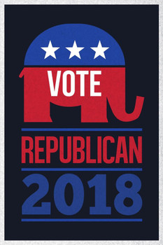 Vote Republican 2018 Dark Retro Campaign Cool Wall Art Print Poster 24x36