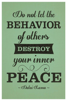 Dalai Lama Do Not Let The Behavior Of Others Destroy Your Peace Motivational Green Cool Wall Decor Art Print Poster 24x36