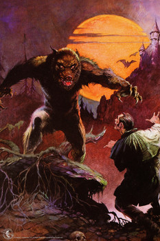 Wolfman by Frank Frazetta Retro Horror Comic Book Magazine Spooky Scary Halloween Decorations Cool Wall Decor Art Print Poster 12x18