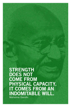 Mahatma Gandhi Strength Does Not Come From Physical Capacity Motivational Quote Green Cool Huge Large Giant Poster Art 36x54