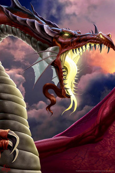 Laminated The Wretched Dragon Tom Wood Fantasy Poster Dry Erase Wall Art 12x18
