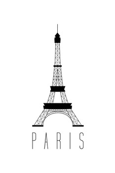 Laminated Cities Paris Eiffel Tower White Poster Dry Erase Sign 12x18