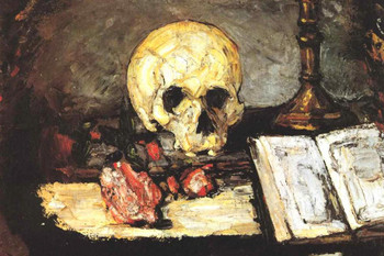 Laminated Cezanne Skull and Candlestick Impressionist Posters Paul Cezanne Art Prints Nature Landscape Painting Flower Wall Art French Artist Garden Romantic Art Poster Dry Erase Sign 18x12