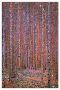Laminated Gustav Klimt Fir Forest Poster Tannenwald Trees Painting 1918 Austrian Symbolist Painter Poster Dry Erase Sign 12x18