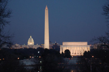 Laminated Washington DC Skyline from Iwo Jima Memorial Photo Art Print Poster Dry Erase Sign 18x12