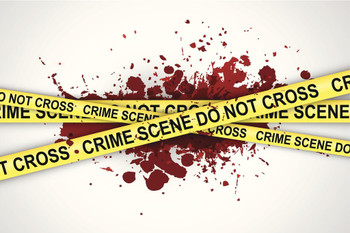 Laminated Crime Scene Do Not Cross Blood Splattered Art Print Poster Dry Erase Sign 18x12