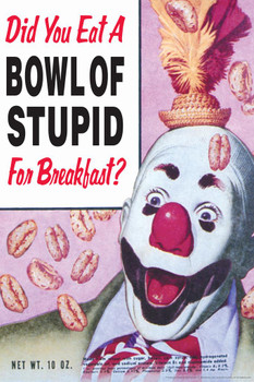 Laminated Did You Eat A Bowl Of Stupid For Breakfast Humor Poster Dry Erase Sign 12x18