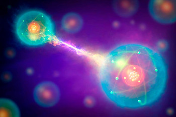 Quantum Entanglement Atoms Attracting Science Diagram Cool Wall Decor Art Print Poster 36x24