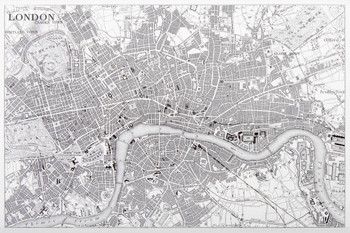 Map of London 1851 Engraving Art Cool Wall Decor Art Print Poster 36x24