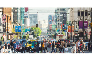 Downtown San Francisco California People Crossing Street Photo Cool Huge Large Giant Poster Art 54x36