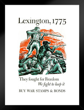 Lexington They Fought for Freedom WPA War Propaganda Matted Framed Wall Art Print 20x26