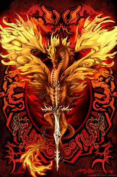Laminated Dragonsword Flameblade Ruth Thompson Nina Nylander Poster Dry Erase Sign 12x18