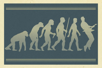 Guitar Evolution Music Cool Wall Art Print Poster 24x36
