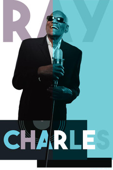 Ray Charles Microphone Color Block Music Cool Huge Large Giant Poster Art 36x54